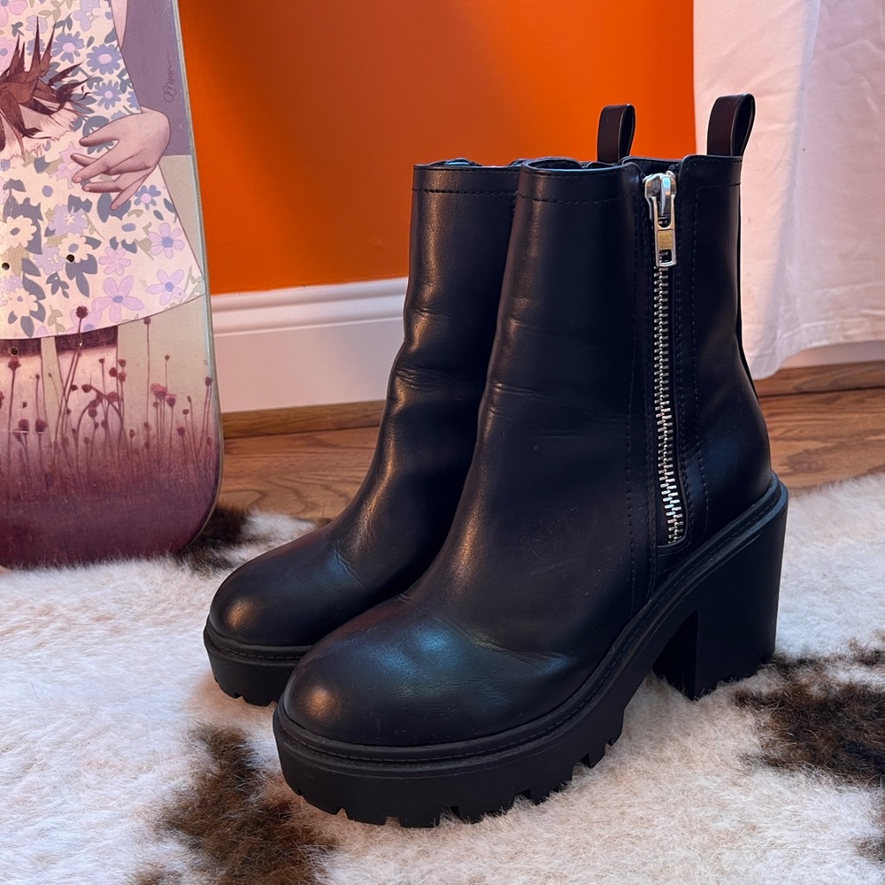 Urban Outfitters zipper platform booties